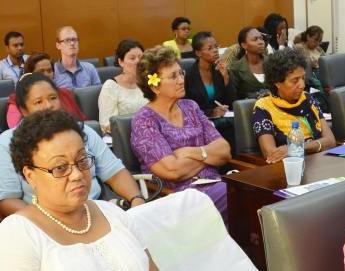 Women in Business executive director Adimaimalaga Tafuna'i at the Caribbean Week of Agriculture in Guyana.